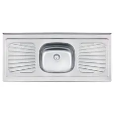 Pia de Apoio New Raggi 40 Aço Inox Pré Polido 120x52cm com Válvula - Tramontina 93041/527