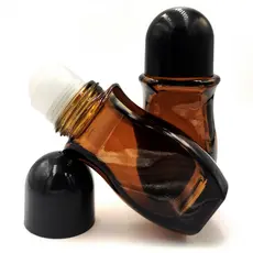Frasco de vidro vazio âmbar rollon desodorante 50ml