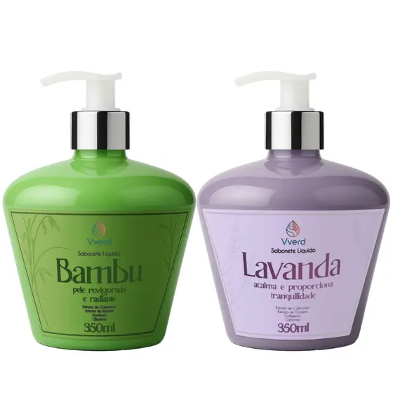 Kit 2 Sabonetes Líquidos Lavanda e Bambu 350ml Vverd