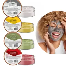 Máscara de Argila Lakma 150g – Amarela, Branca, Verde ou Vermelha | Controle de Oleosidade, Clareamento e Mais