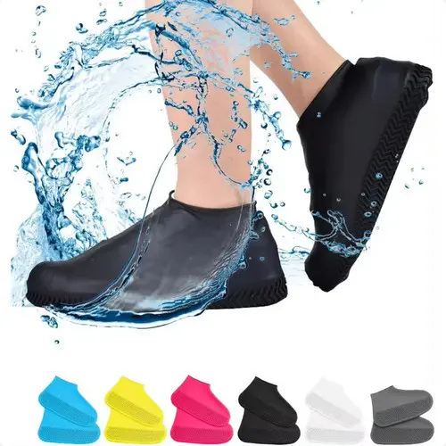 Capa Chuva Sapato Tênis Moto Protetor Silicone Calçado Top Para Máxima Proteção Pés Motoqueiro Motoboy Unissex Galocha Cano Longo Versátil Durável Flexível Leve Impermeável Antiderrapante Resistente Lavar Quintal Banheiro Água Lama Colorido Jovem Adulto
