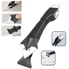 Espátula Para Aplicar e Raspar Rejunte Aplicação Silicone Plástico Raspador Remover Silicone Velho Multiuso 3 em 1 Parede Argamassa Insulfilm Epóxi Ferramenta de Limpeza e Acabamento Piso Massa Calafetagem Remove Rebarba Lâmina de Aço Inoxidável 50mm