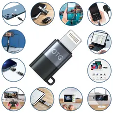 Adaptador OTG Usb C Fêmea Conversor Cabo Lightning Compátivel Apple iPad iPhone 5 6 SE 7 8 X XR XS MAX SE 11 12 13 14 Plus Pro Mini Carregador Turbo Rápido Transferência de Dados Arquivos Pendrive Microfone HD Externo Alta Velocidade Mouse Teclado Câmera