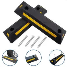 Bate Roda Limitador Vaga Estacionamento Loja 1 e 2 und Garagem Condomínio 55cm Segregador Faixa Refletica Fixa Parafuso