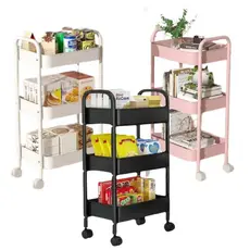 Carrinho Organizador Multiuso Metal Rodinhas 360º Decoração Cozinha Banheiro Fruteira Salão Escritório Manicure Auxiliar