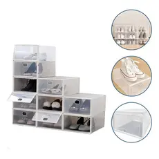 Caixa Organizadora de Sapato Tenis Acrilico Empilhavel Transparente Vertical Expositor Sneaker Gaveta Armario Quarto Box