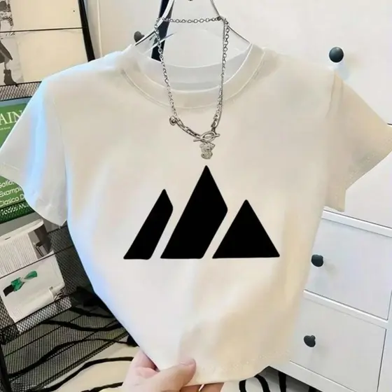 Cropped Feminino Estampado Lançamento manga Curta Gola Redonda Top Moda Todas Estação