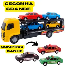 Caminhão Cegonheiro 4 carrinhos + 2 carrinhos Brinde