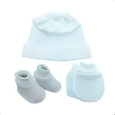 Kit Recem Nascido Sapato Touca e Luva para Saida Maternidade