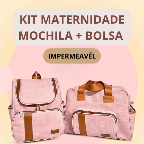 Bolsa Linho BONI Super luxo 2 pecas maternidade