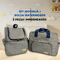 Kit maternidade BONI bolsa linho 2 peças