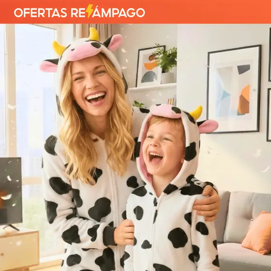 PIJAMA MACACAO VAQUINHA ADULTO DIVERTIDO COSPLAY
