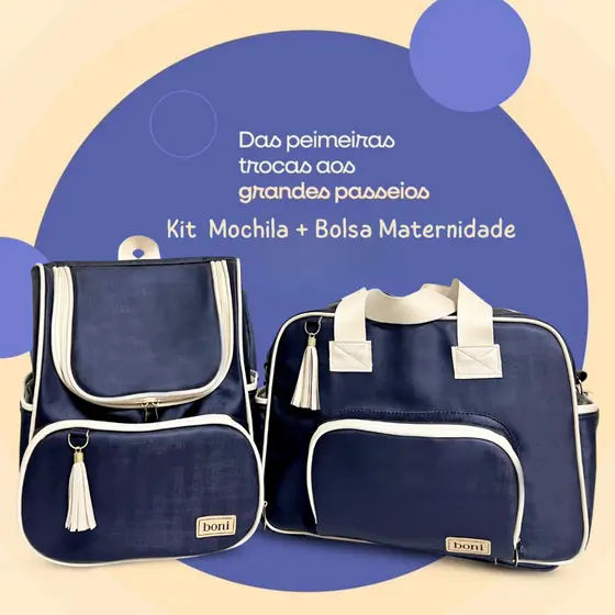 KIT Saída Maternidade Alto LUXO IMPERMEAVÉL MOCHILA+ BOLSA
