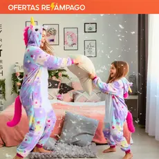 PIJAMA MACACAO UNICORNIO ESTRELA FEMININO ADULTO PELUCIA COSPLAY