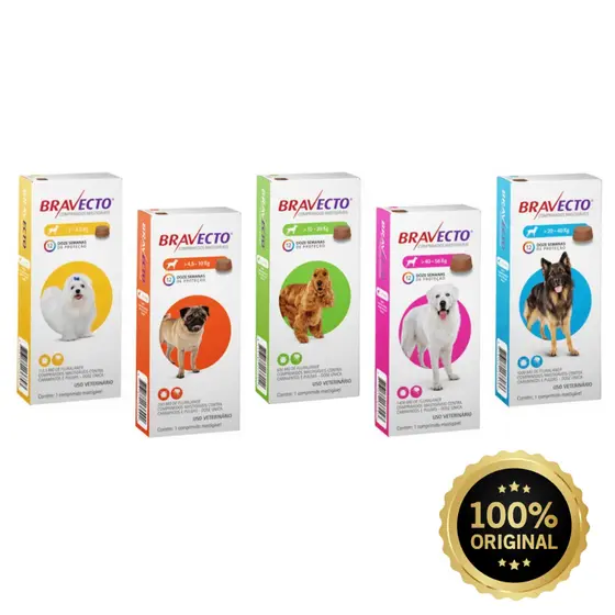 Antipulgas e Carrapatos Bravecto MSD para Cães original
