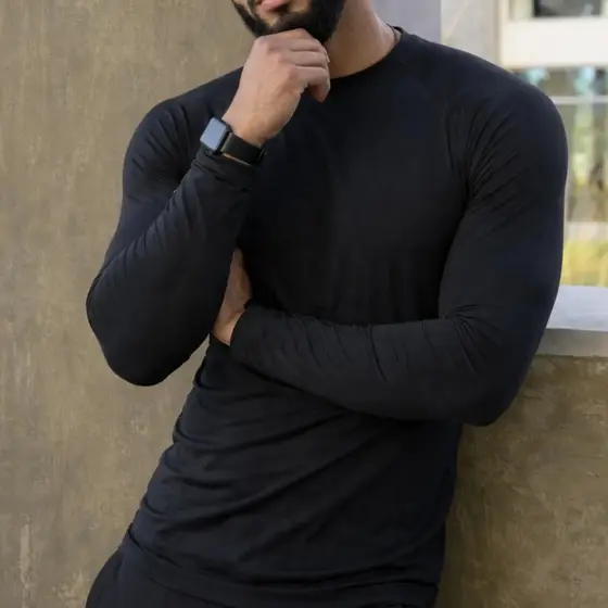 Camiseta Térmica UV Masculina Manga Longa Confortável Academia