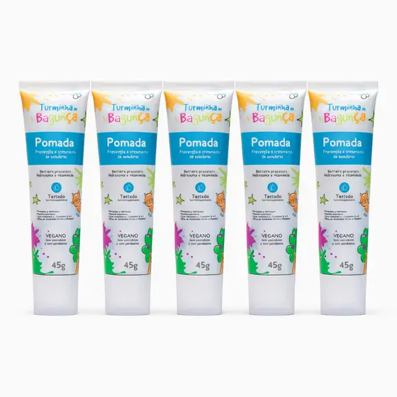 Kit 5 Pomadas Preventivas para Assaduras 45g Turminha da Bagunça Pomada Bebê
