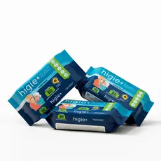 Lenço Umedecido Geriátrico Higie+ 80 Folhas Hipoalergênico 3 pcts