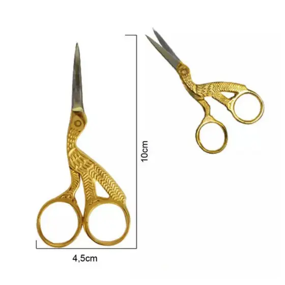 Tesoura Pássaro - 10cm - Dourado