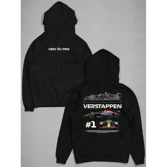 Blusa De Frio Moletom Canguru Max Verstappen Two cars #1 2025 Red Bull Racing Formula 1