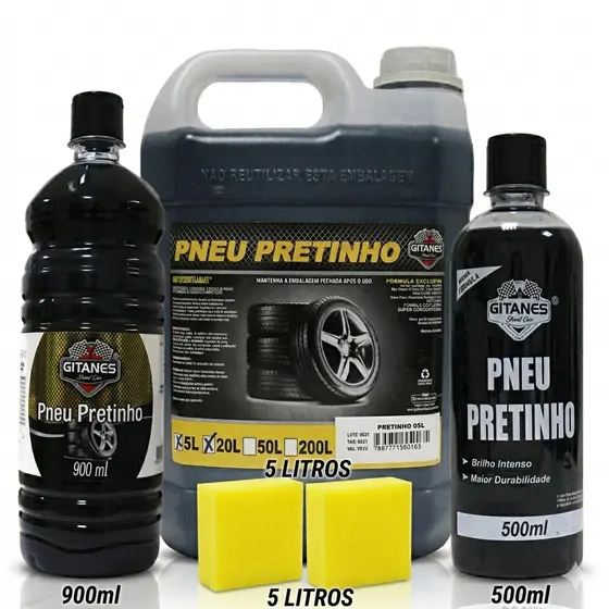 PRETINHO PARA PNEU GITANES ALTO BRILHO I 500ml, 900ml E 5 Litros