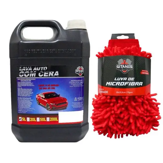 SHAMPOO AUTOMOTIVO COM CERA GITANES 500ML OU  5 LITROS BRILHO E LIMPEZA