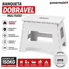 Banqueta Multiuso Dobrável Com Alça Suporta Até 150 kg multi uso