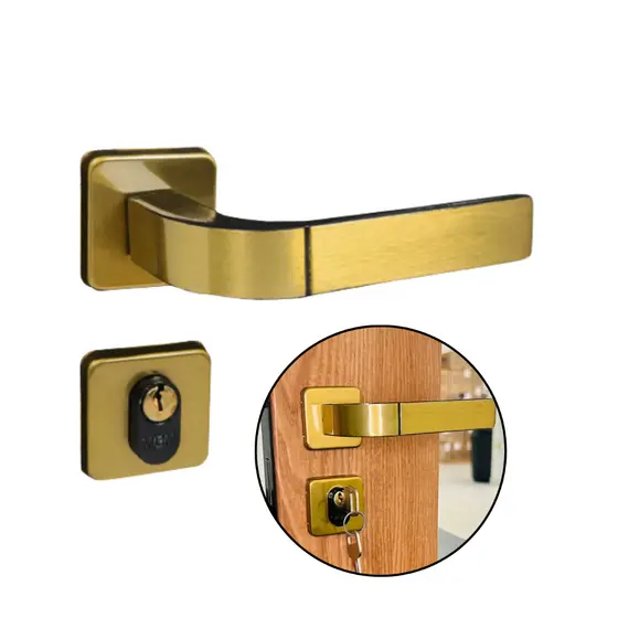 Fechadura Porta de Casa Externa Sala Cozinha Interna Quartos  Banheiro Modena Bronze Dourada