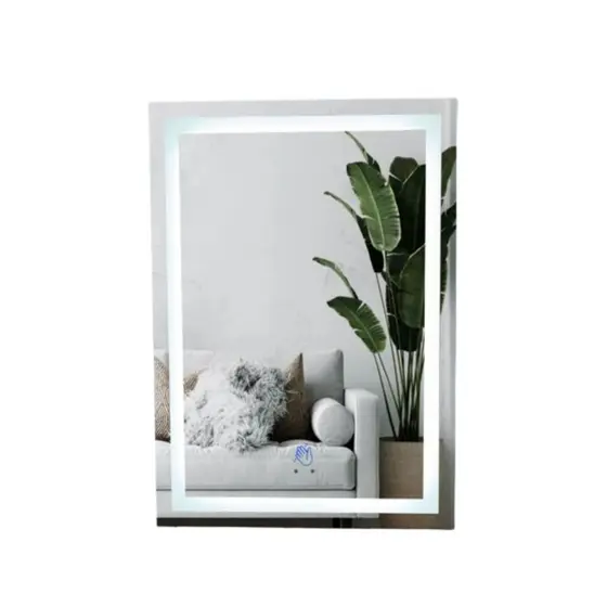 Espelho com SENSOR DE MOVIMENTO Jateado 80x60cm e 3 cores de LED, para Quarto, Banheiro, Sala