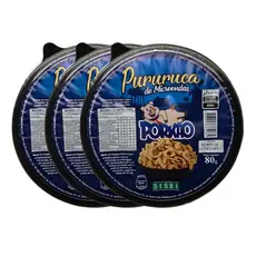KIT 3X Torresmo Pururuca de Microondas ou Airfryer 80g - Pré-frito - Porkão - 240g Total