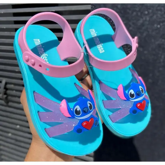 Sandália Stitch Infantil Conforto Emborrachado Criança Papete Lançamento