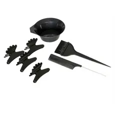 Kit 7 Peças Pintura P/ Cabelo 1 Pincel+1 Tigela+1pente+4 Prendedores pintura proficional  prendedores cor sortida sor