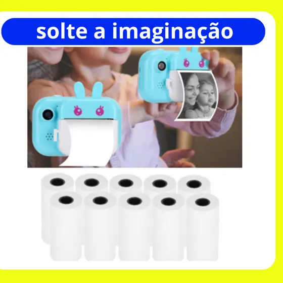 Bobina Térmica Mini Impressora Térmica do Gatinho e Câmera Impressora 57mm