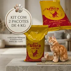 Areia Biodegradável para Gatos 2x4kg – Alta Absorção, Segura e Longa Duração