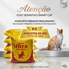 Areia de Mandioca para Gatos 16kg (4x4kg) – Biodegradável, Grão Fino e Livre de Odores