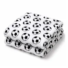 Kit Cobertor Coberta Manta Mantinha Soft Infantil Pequena Passeios Viagens Menino Bola Futebol Macio