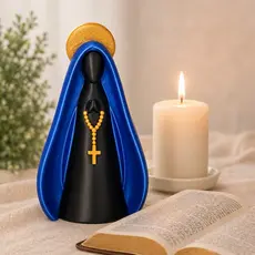 Imagem de nossa senhora aparecida escultura decorativ 10 /15 e 20 cm | presente de batizado e religioso|Decoração |santa