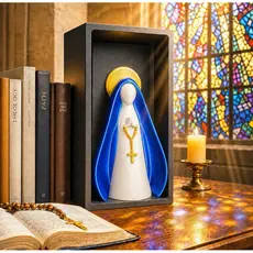 Imagem de nossa senhora aparecida com moldura escultura decorativa | presente de batizado e religioso | Decoração|santa