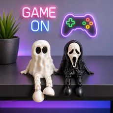 Fantasminha e Ghostface Decoração Setup Gamer Quarto Geek