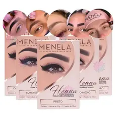 Henna Sobrancelha MENELA Profissional 2,5 g Com Fixador Todas As Cores - Escolha a Sua Cor
