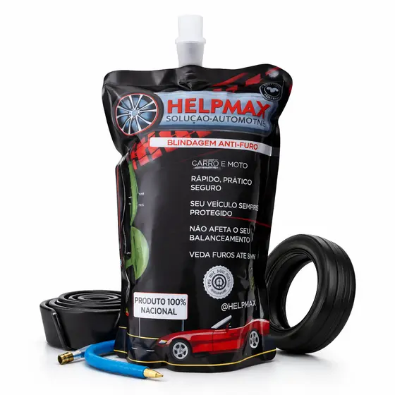 Vacina Selante Pneu Anti furo Carro Moto 500ml - C/ Câmara ou Sem - Não Afeta Balanceamento