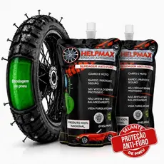 Kit 2 Selante de Pneu Blidagem Anti-Furo Moto  - Não Afeta Balanceamento - Aplicação Rápida e Fácil