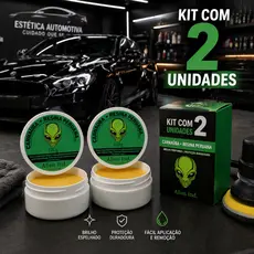 2 Cera Alien Ind Automotiva Carnaúba - Espelhamento Cerâmico Polimento Tira Riscos e Queimado