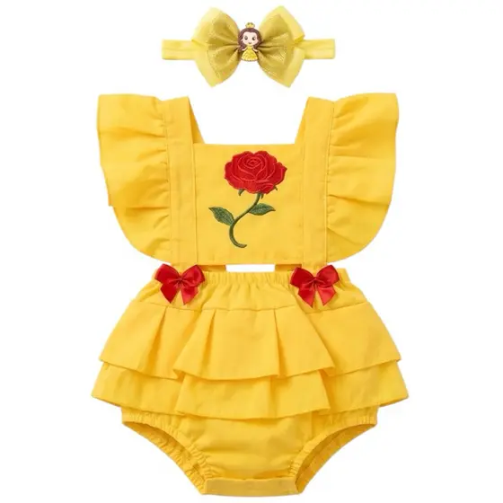 Romper Bela Vestido Bela Mesversario melhores temas menina + laço