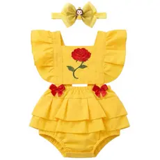 Romper Bela Vestido Bela Mesversario melhores temas menina + laço