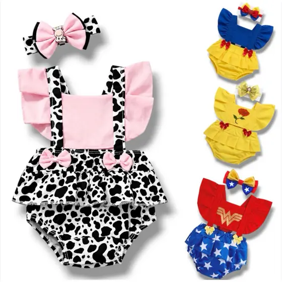 Romper Jardineira Body Tematico Bebê + Laço Melhores Temas Escolha Modelo