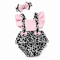 Body Bebê Vaquinha Fazendinha Mesversário + Acessórios Completo