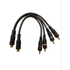 2 cabos RCA Y 2M1F 2 machos e fêmea som automotivo módulo amplificador potência semi blindado