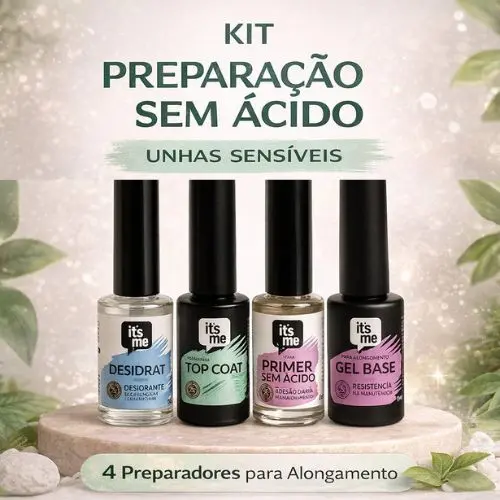 Kit Alongamento em Gel Sem Ácido para Unhas Sensíveis 4 Itens It’s Me