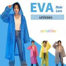 Capa Chuva Adulto Confortável Adolescente Capuz Impermeável Unissex Reutilizável EVA